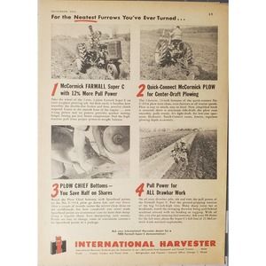 McCormick Farmall Super C Tractor Magazine Advertisement 1951 IH